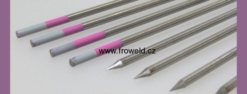 Wolframová elektroda W+ox. (růžovo/šedá) - 6,4 x 175 mm, nabroušená